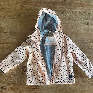 Miles the label polka dot baby pink rain coat